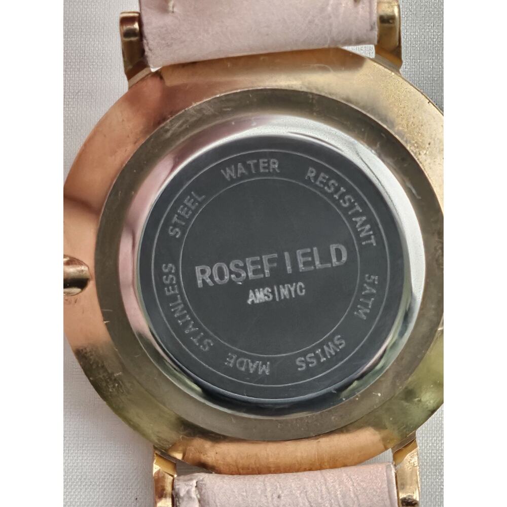 Rosefield Swiss Ladies Quartz Watch Rose Gold Bezel Pink Band New Battery Runs - Picture 5 of 9